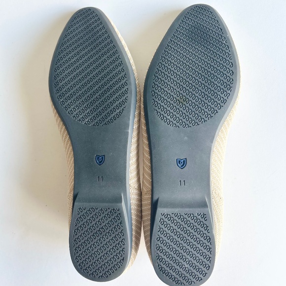 Rothy’s Cream White Textile Almond Toe Rubber Outsole Flats size 11 - Picture 11 of 15
